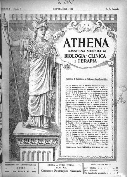 Athena rassegna mensile di biologia, clinica e terapia