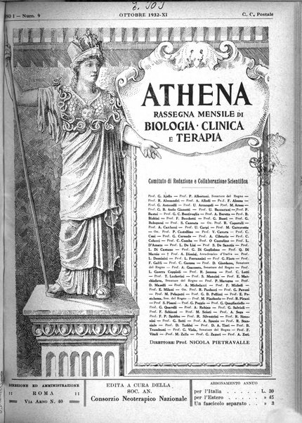 Athena rassegna mensile di biologia, clinica e terapia