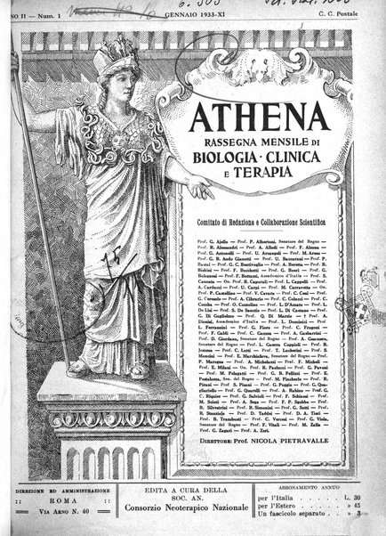 Athena rassegna mensile di biologia, clinica e terapia