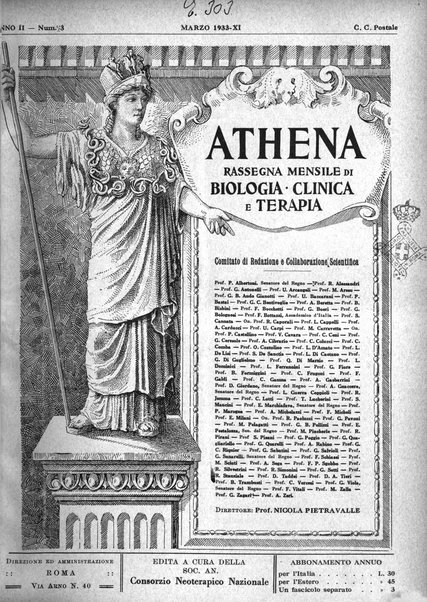 Athena rassegna mensile di biologia, clinica e terapia