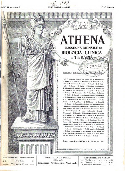 Athena rassegna mensile di biologia, clinica e terapia