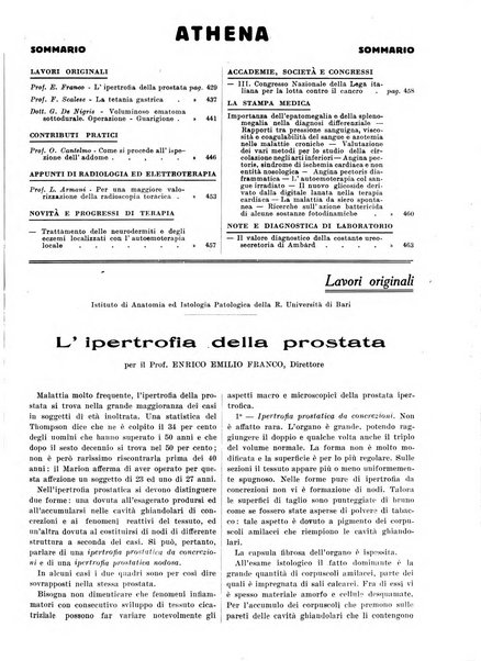 Athena rassegna mensile di biologia, clinica e terapia