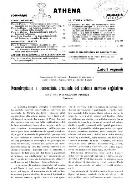 Athena rassegna mensile di biologia, clinica e terapia