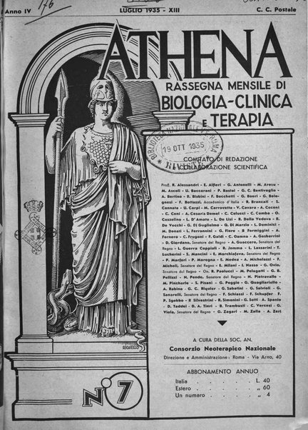 Athena rassegna mensile di biologia, clinica e terapia