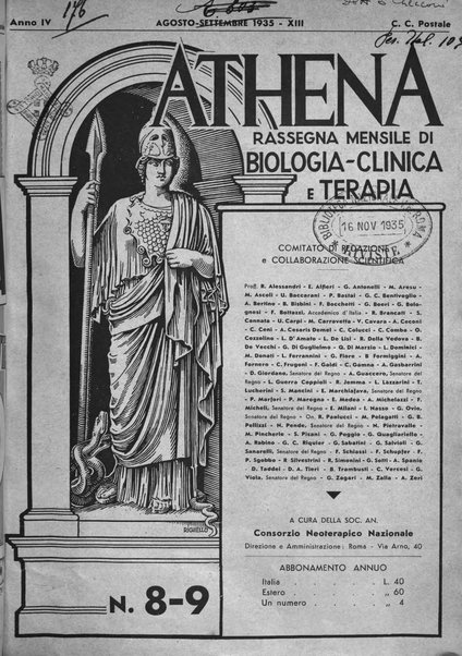 Athena rassegna mensile di biologia, clinica e terapia