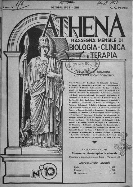 Athena rassegna mensile di biologia, clinica e terapia