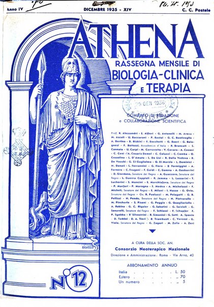 Athena rassegna mensile di biologia, clinica e terapia