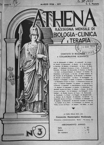 Athena rassegna mensile di biologia, clinica e terapia