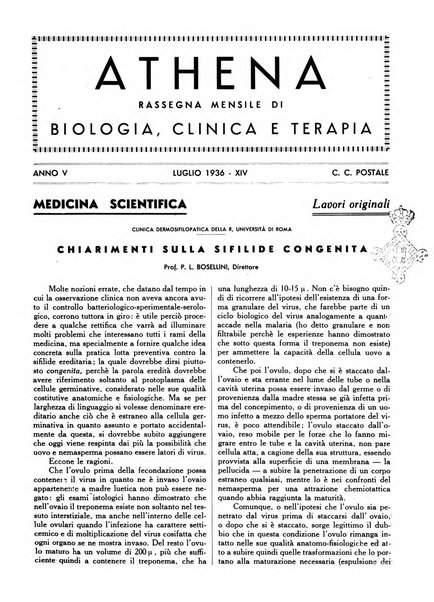 Athena rassegna mensile di biologia, clinica e terapia