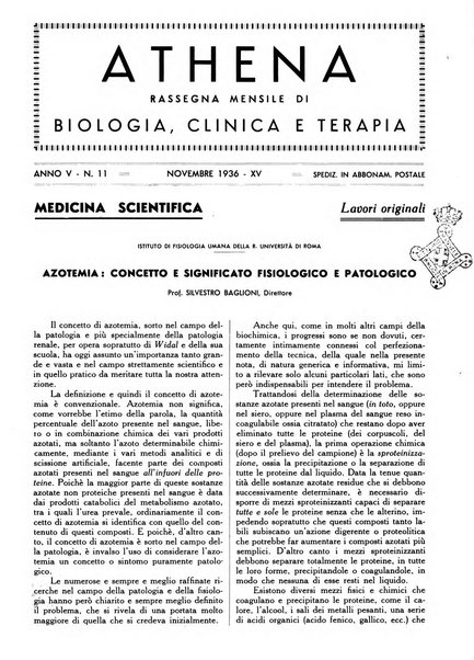 Athena rassegna mensile di biologia, clinica e terapia