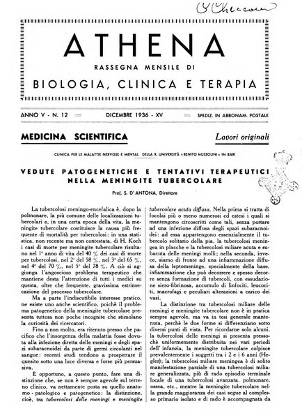 Athena rassegna mensile di biologia, clinica e terapia