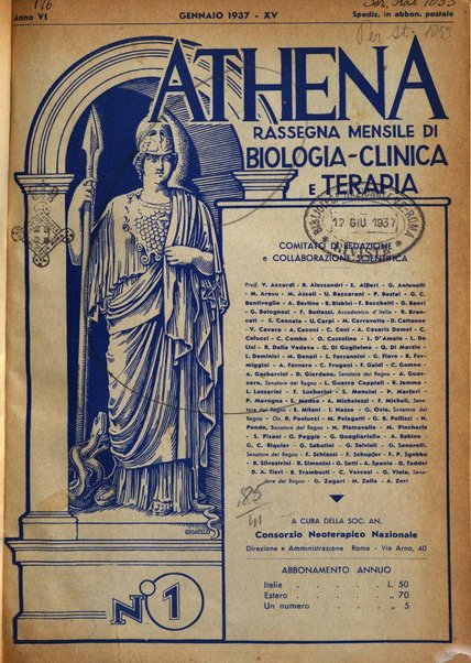 Athena rassegna mensile di biologia, clinica e terapia