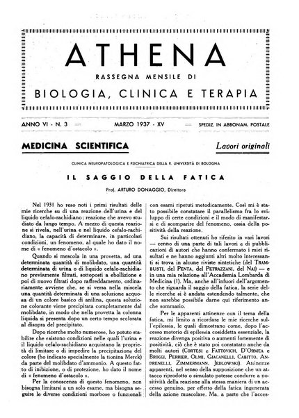 Athena rassegna mensile di biologia, clinica e terapia