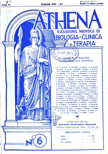 Athena rassegna mensile di biologia, clinica e terapia