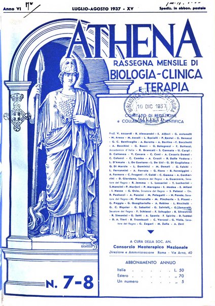 Athena rassegna mensile di biologia, clinica e terapia