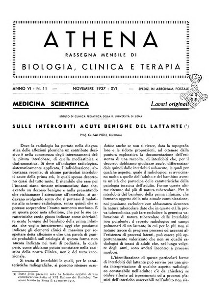 Athena rassegna mensile di biologia, clinica e terapia