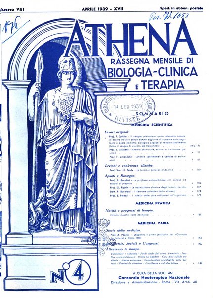 Athena rassegna mensile di biologia, clinica e terapia