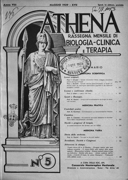 Athena rassegna mensile di biologia, clinica e terapia