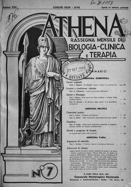 Athena rassegna mensile di biologia, clinica e terapia