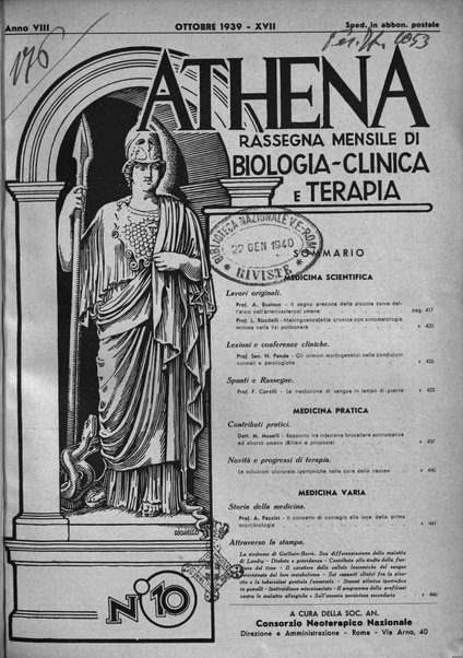 Athena rassegna mensile di biologia, clinica e terapia