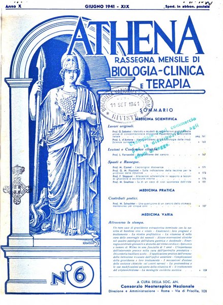 Athena rassegna mensile di biologia, clinica e terapia