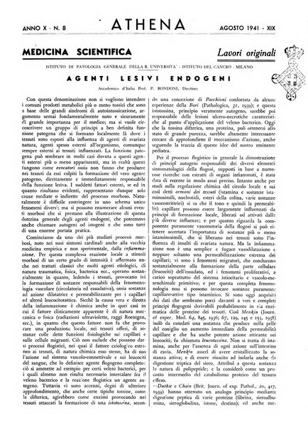 Athena rassegna mensile di biologia, clinica e terapia