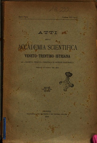 Atti della Accademia scientifica veneto-trentino-istriana