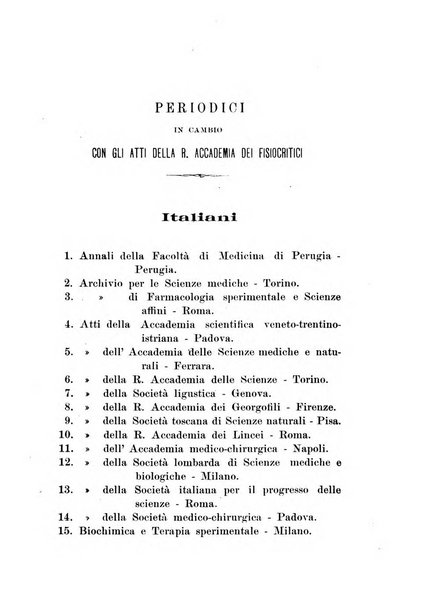 Atti della R. Accademia dei Fisiocritici in Siena