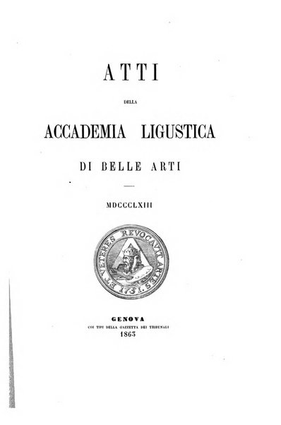 Atti dell'Accademia ligustica di belle arti