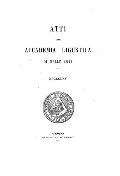 Atti dell'Accademia ligustica di belle arti