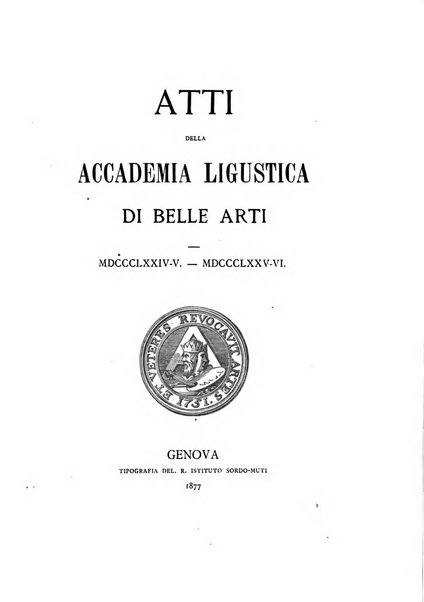 Atti dell'Accademia ligustica di belle arti