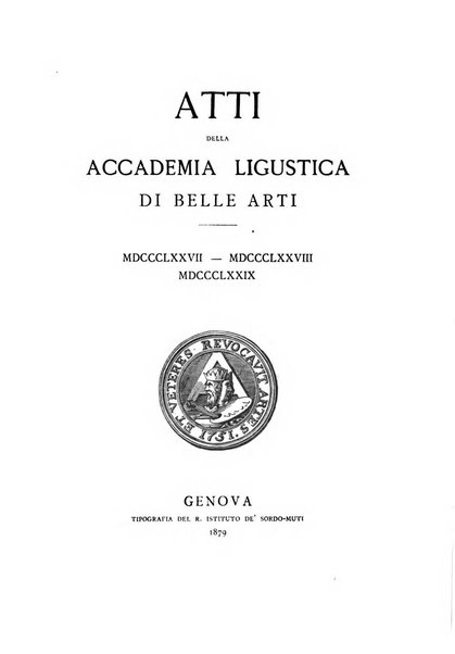 Atti dell'Accademia ligustica di belle arti