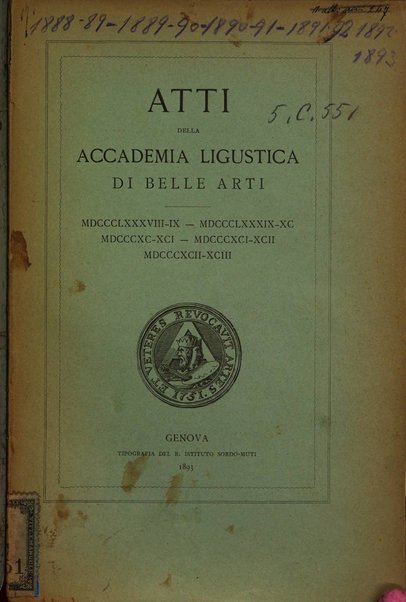 Atti dell'Accademia ligustica di belle arti