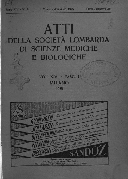 Atti della Societa lombarda di scienze mediche e biologiche