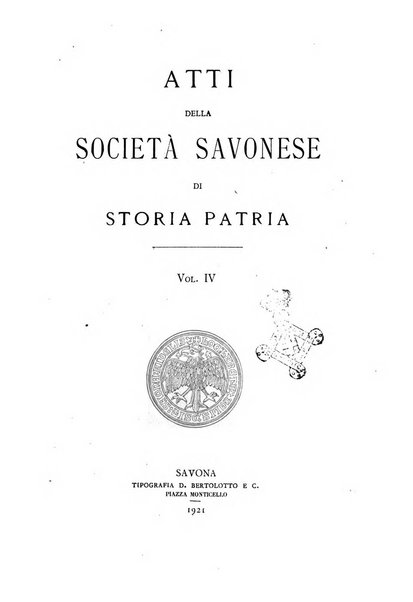 Atti della Societa savonese di storia patria