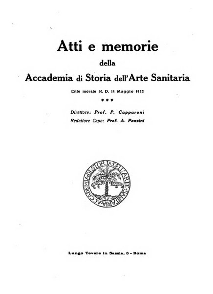 Atti e memorie dell'Accademia di storia dell'arte sanitaria