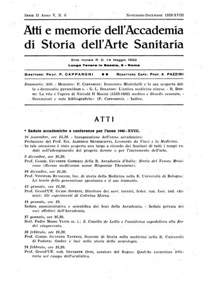 Atti e memorie dell'Accademia di storia dell'arte sanitaria