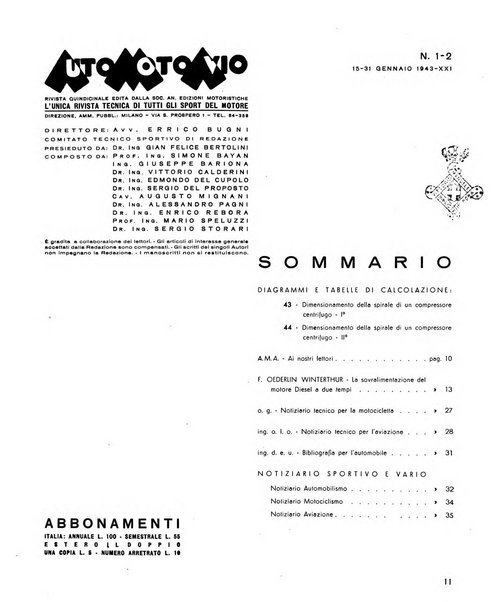 Auto moto avio rivista quindicinale edita dalla Soc. An. edizioni motoristiche