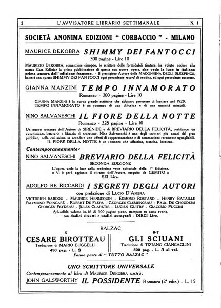 L'avvisatore librario settimanale bollettino bibliografico