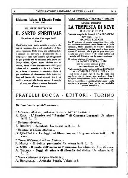 L'avvisatore librario settimanale bollettino bibliografico