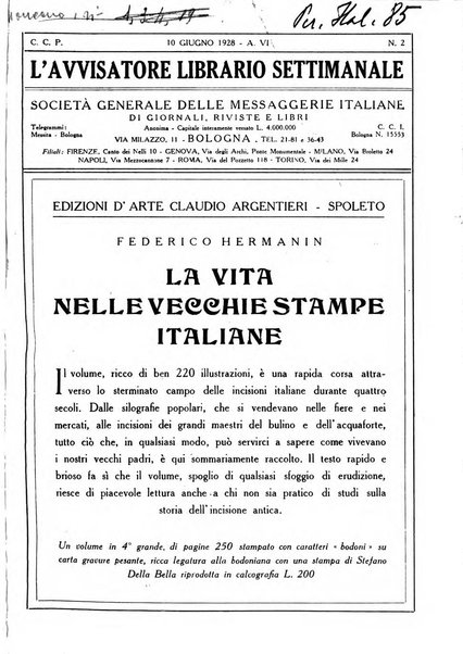 L'avvisatore librario settimanale bollettino bibliografico