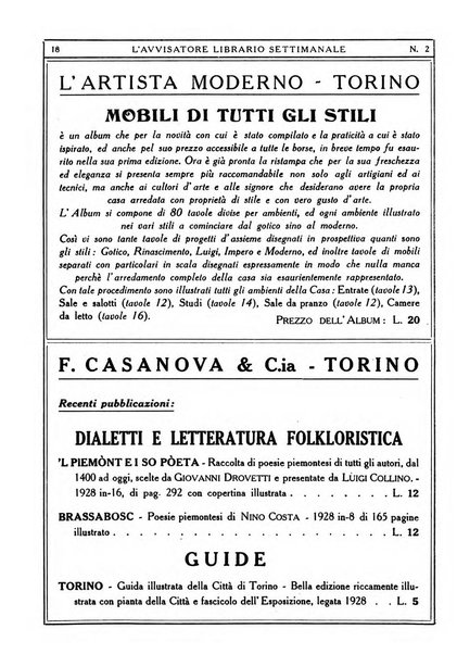 L'avvisatore librario settimanale bollettino bibliografico