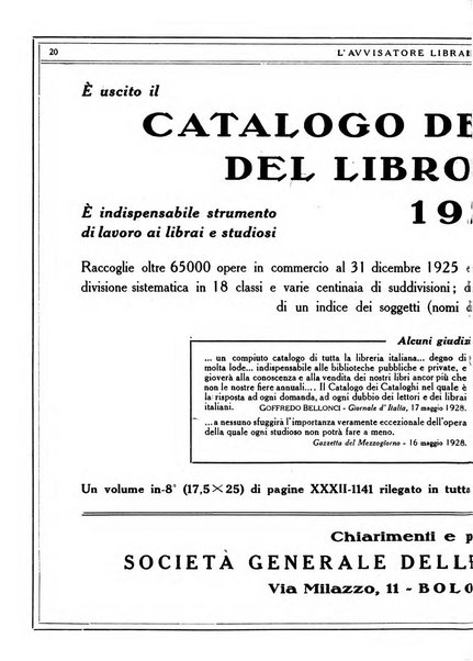 L'avvisatore librario settimanale bollettino bibliografico