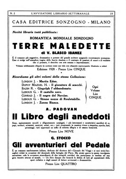 L'avvisatore librario settimanale bollettino bibliografico