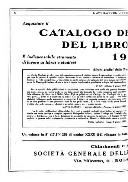 L'avvisatore librario settimanale bollettino bibliografico