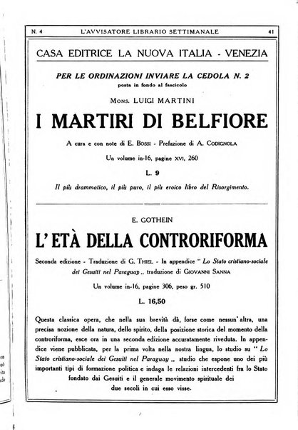 L'avvisatore librario settimanale bollettino bibliografico