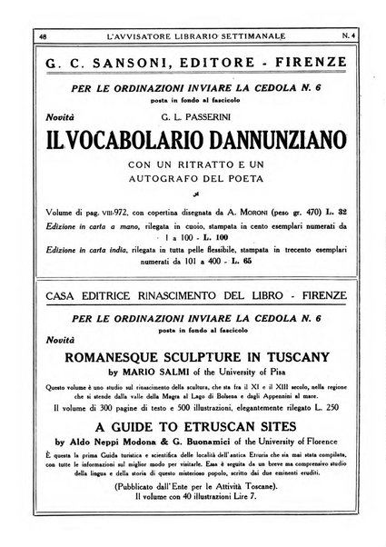 L'avvisatore librario settimanale bollettino bibliografico