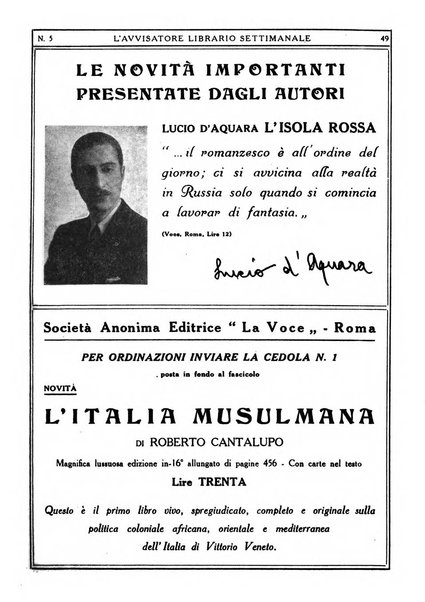 L'avvisatore librario settimanale bollettino bibliografico