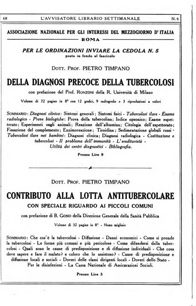 L'avvisatore librario settimanale bollettino bibliografico