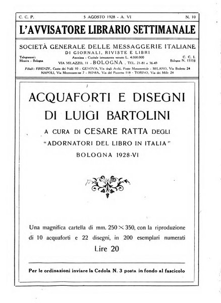 L'avvisatore librario settimanale bollettino bibliografico